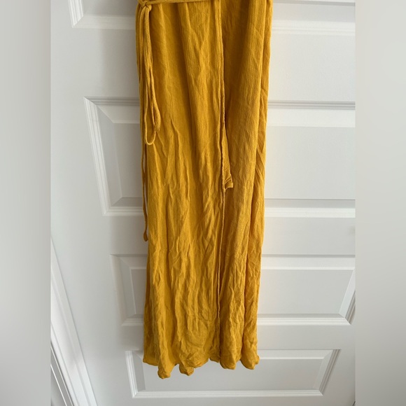 Lulus Wrap Maxi Dress Yellow Size M - Picture 3 of 13